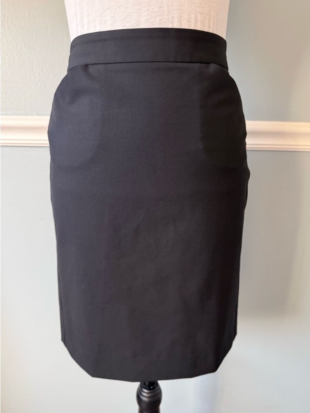 Theory Black Tailored Pencil Skirt